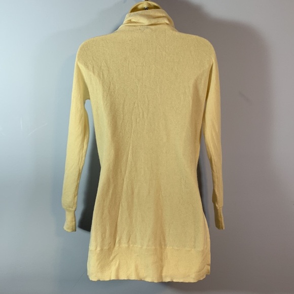 Halogen off white cream cashmere turtleneck sweater side slits soft size XS - Picture 4 of 8